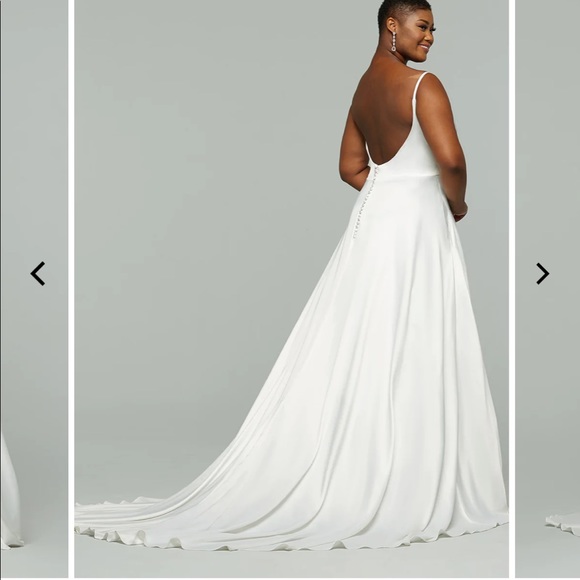 NWT Avery Austin “Giselle” Satin A-Line Wedding Dress - Picture 3 of 4